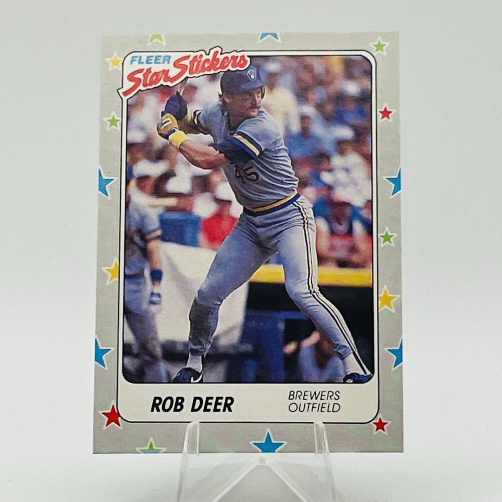 Rob Deer   #36 - 1988 Fleer Star Stickers Baseball - Milwaukee Brewers